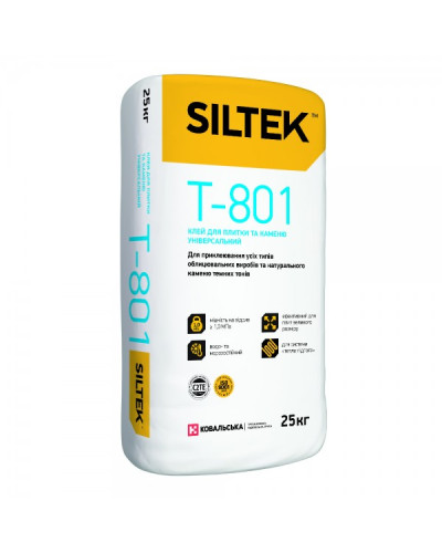 Siltek T-801 Клей для плитки та каменю універсальний, 25 кг