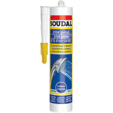 Герметик cиліконовий, Soudal, санітарний, білий