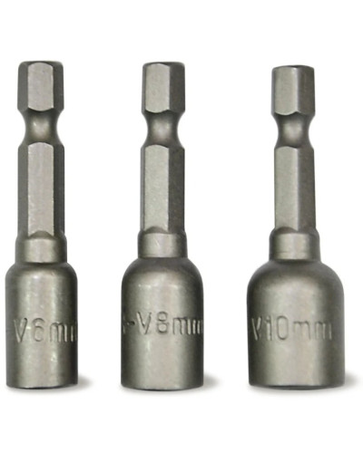 Набір головок для шуруповерта, Cr-V, магнитні, 48мм (М6, М8, М10) Technics