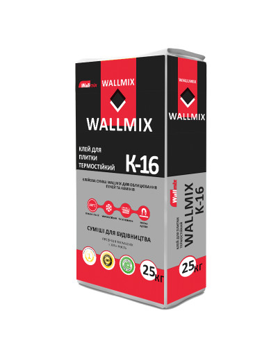 Клей термостійкий для печей Wallmix К-16, 25 кг